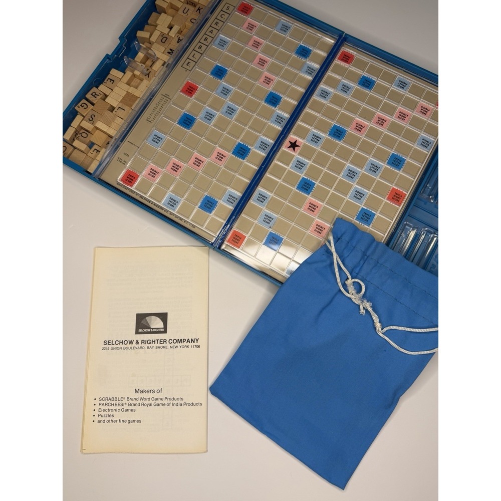 1976 Scrabble Word Game Complete Set with Travel Case , booklet and bag - Picture 6 of 7